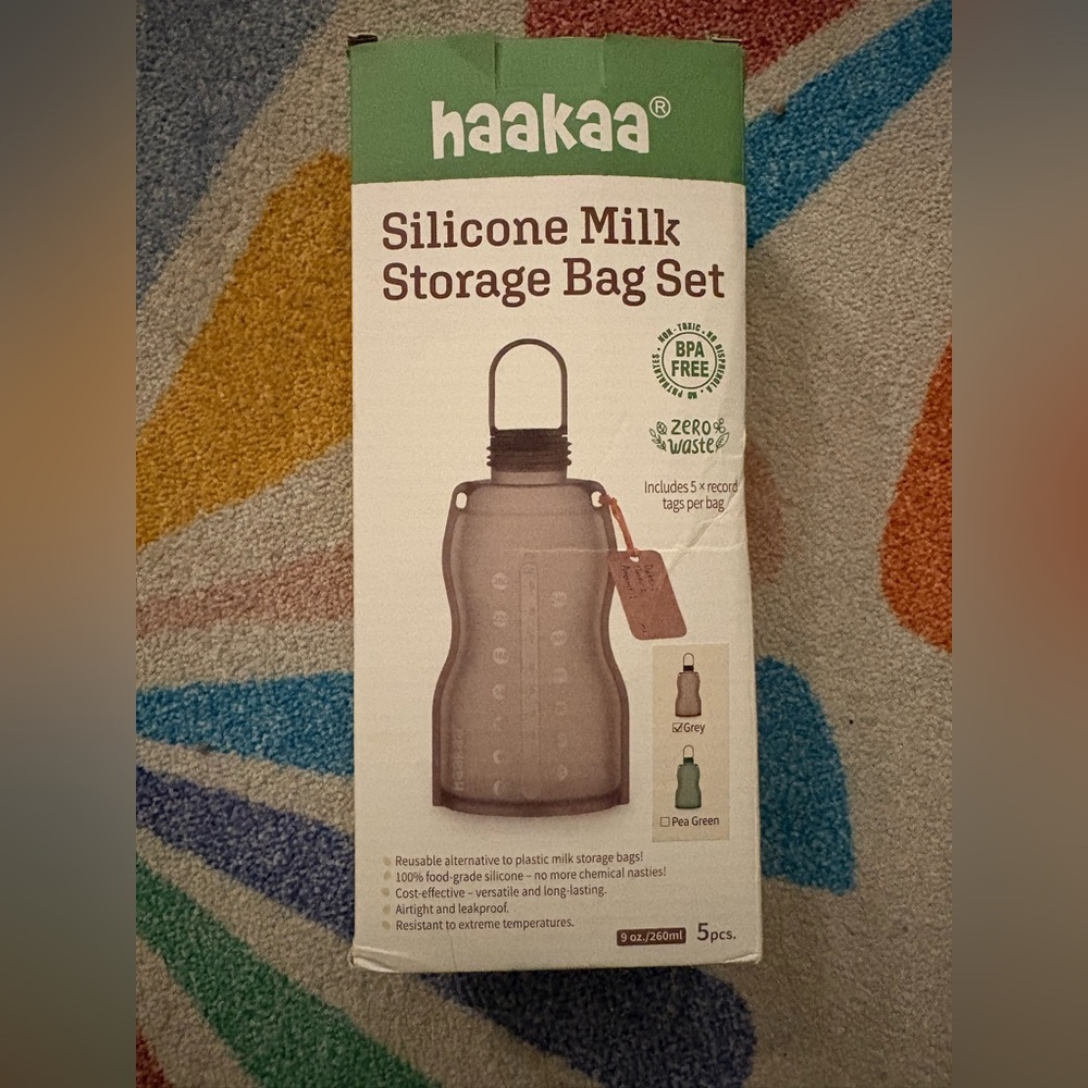 Haakaa Silicone Milk Storage Set - 5 Reusable Bags